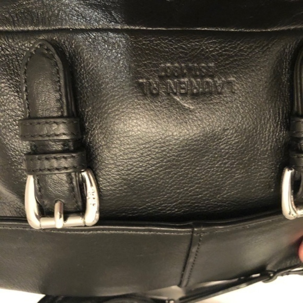 Ralph Lauren black leather mini flap crossbody bag - Picture 3 of 10